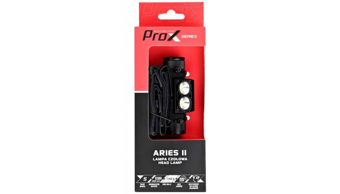 Фара налобна ProX Aries II Cree XP-G2 1100Lm, 2600mAh USB-c, чорний 2