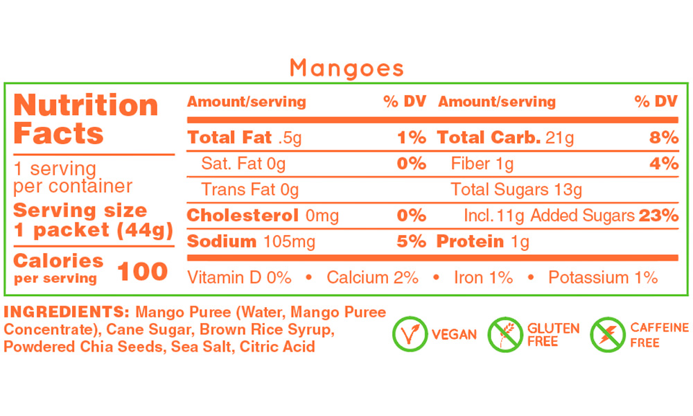 Гель энергетический HUMA Mangoes 42 г Манго 2