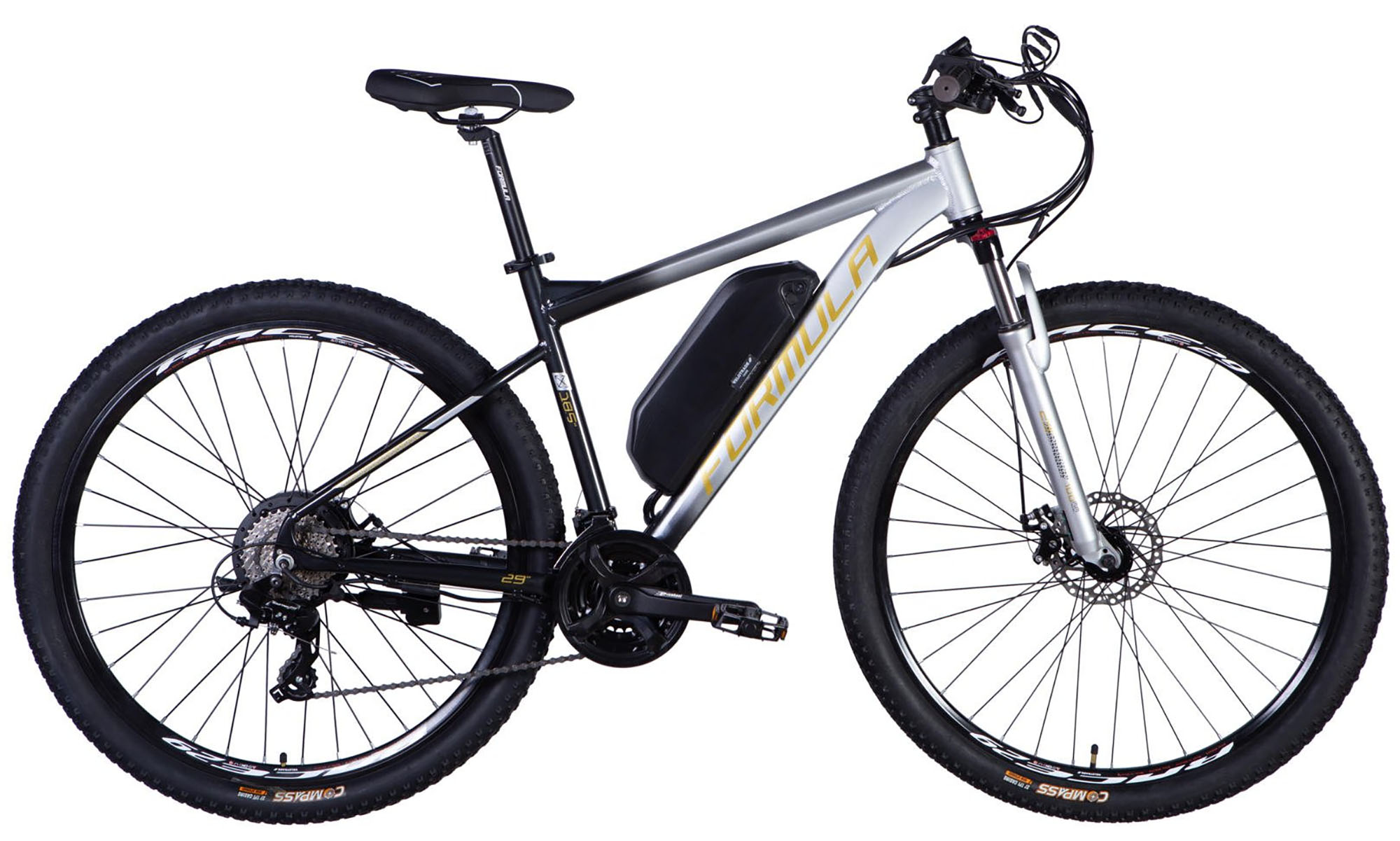 Велосипед с электроприводом Formula eF-1 DD CS 29", размер XL, рама-21", 48B, 12.5А*ч, 500Вт, год 2026, серебристо-черный 