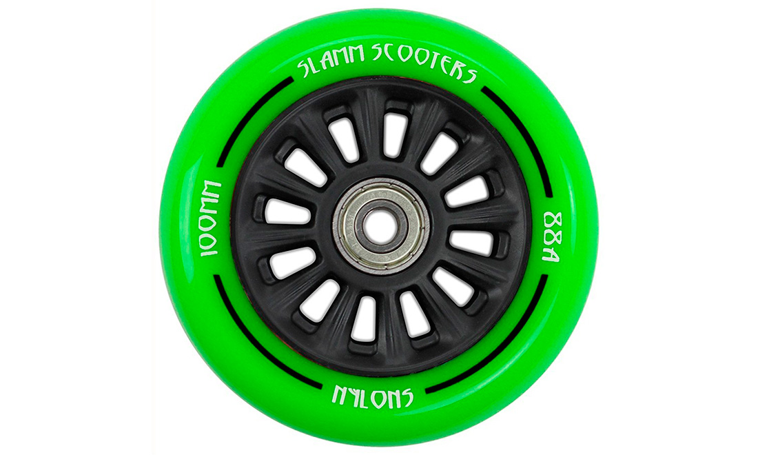 Фотография Колесо для трюкового самоката Slamm Ny-Core, 100 мм  Зеленый 