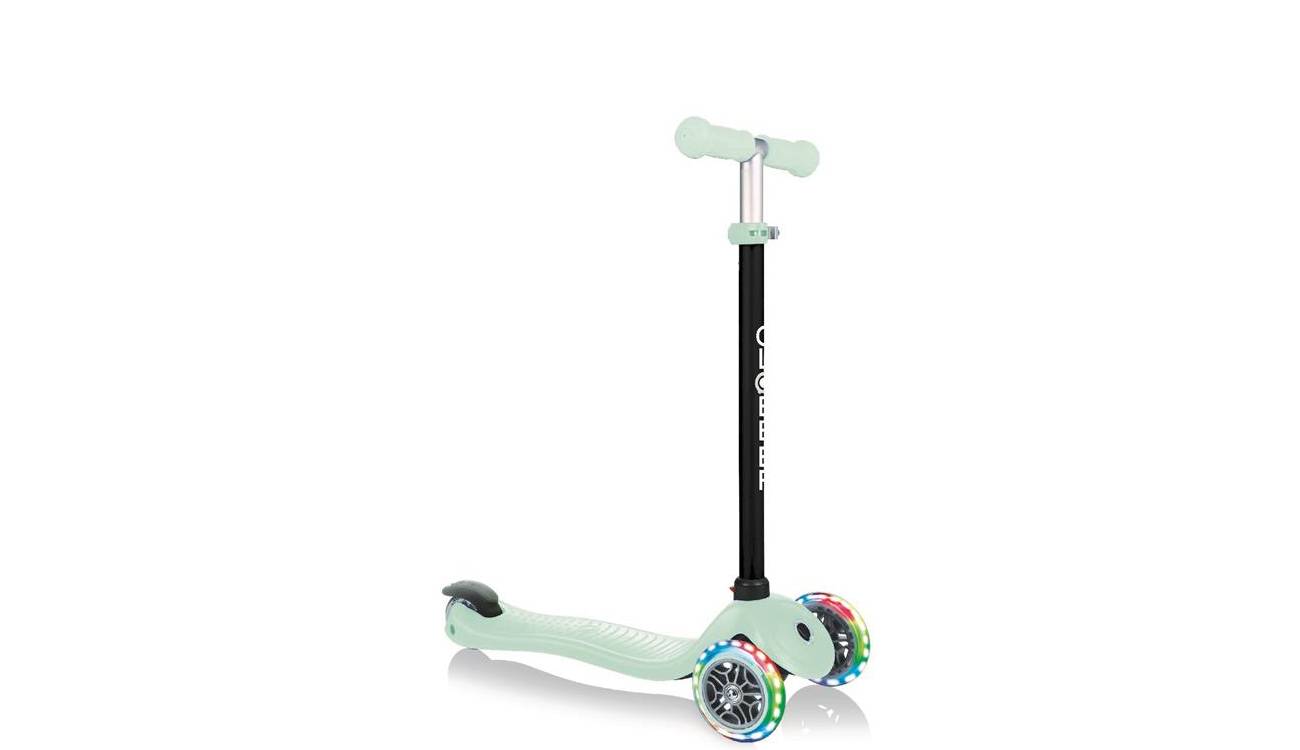 Фотография Самокат GLOBBER GO UP SPORTY со светящимися колёсами, пастельный зелёный, 1+ 5