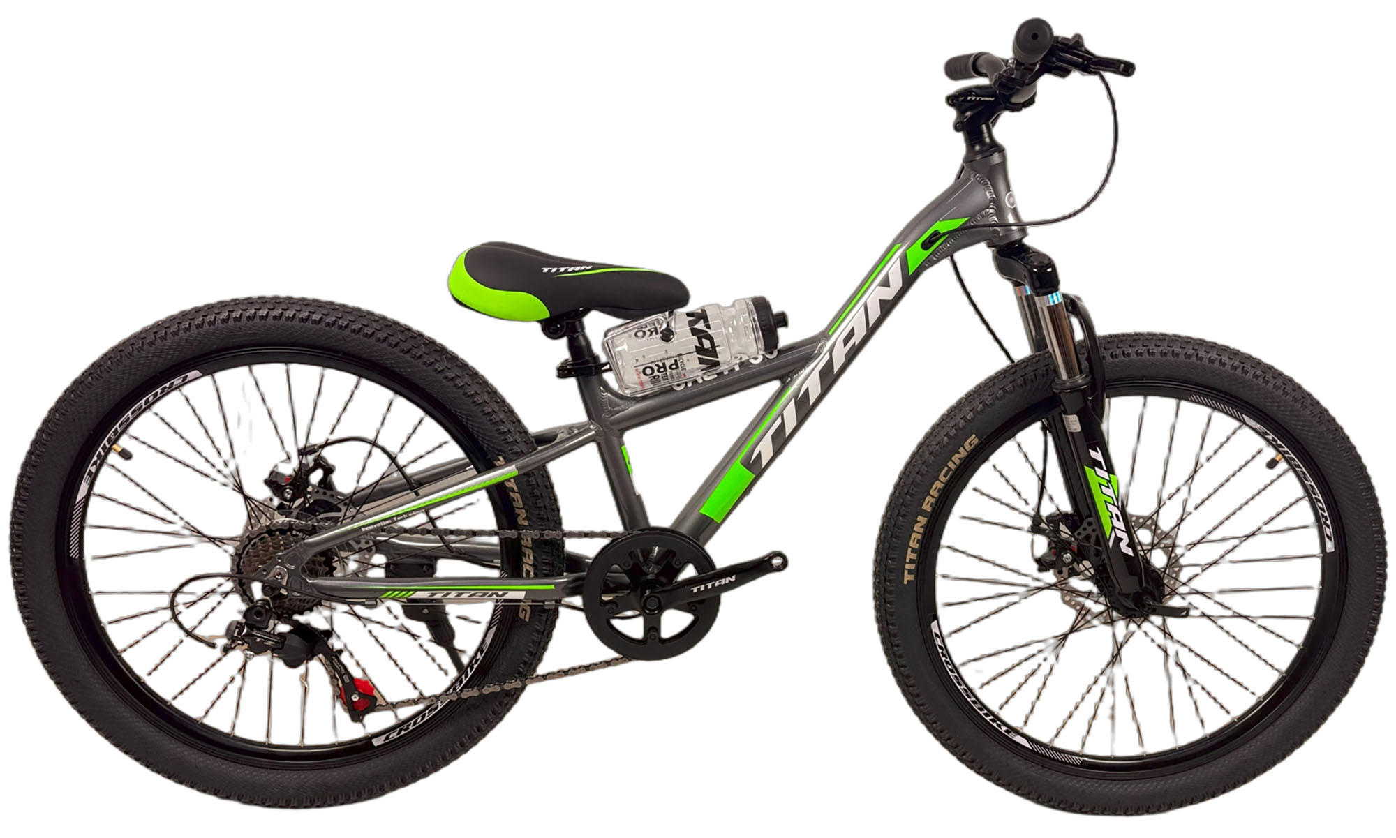 Велосипед Titan CALYPSO 24", размер XXS, рама 11", год 2023, Серый-Зеленый 