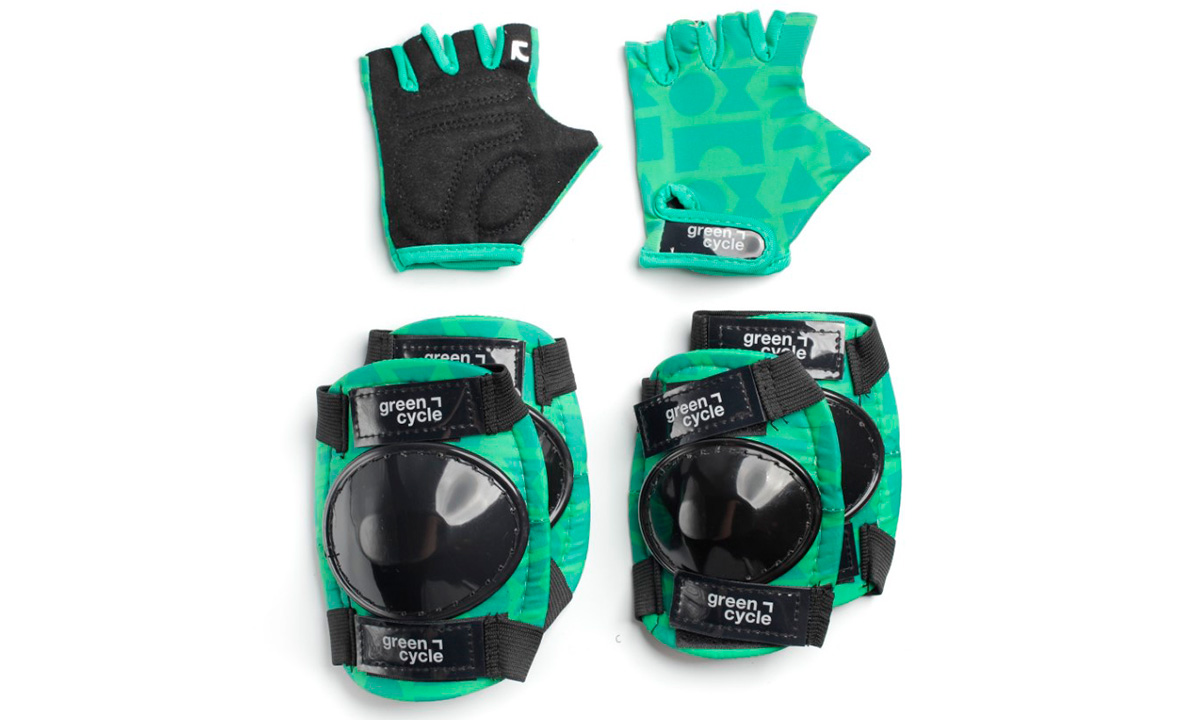Защита для детей Green Cycle Flash наколенники, налокотники, перчатки, Зеленый