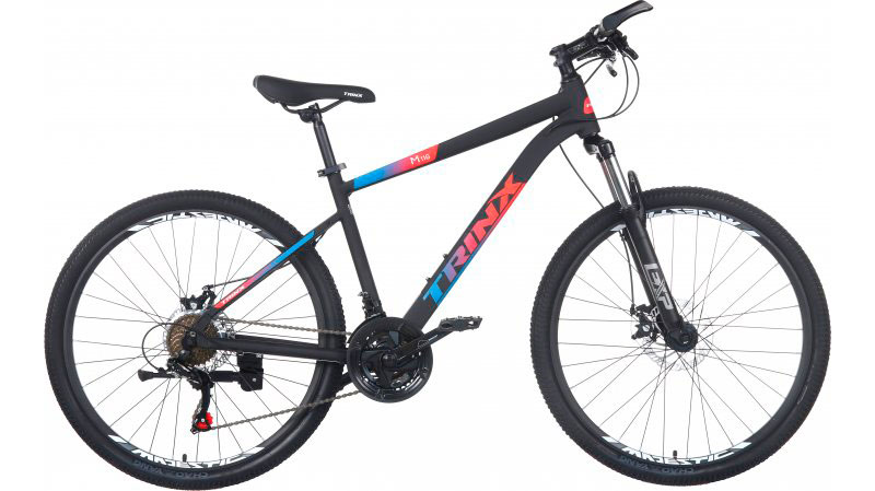Фотография ВелосипедTrinx M116 26" размер М рама 17 2022 Matt-Black-Blue-Red