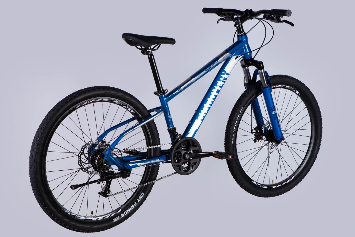 Велосипед Discovery TREK DD FR 26", размер XS, рама-13", 2025, сине-серебристый 6
