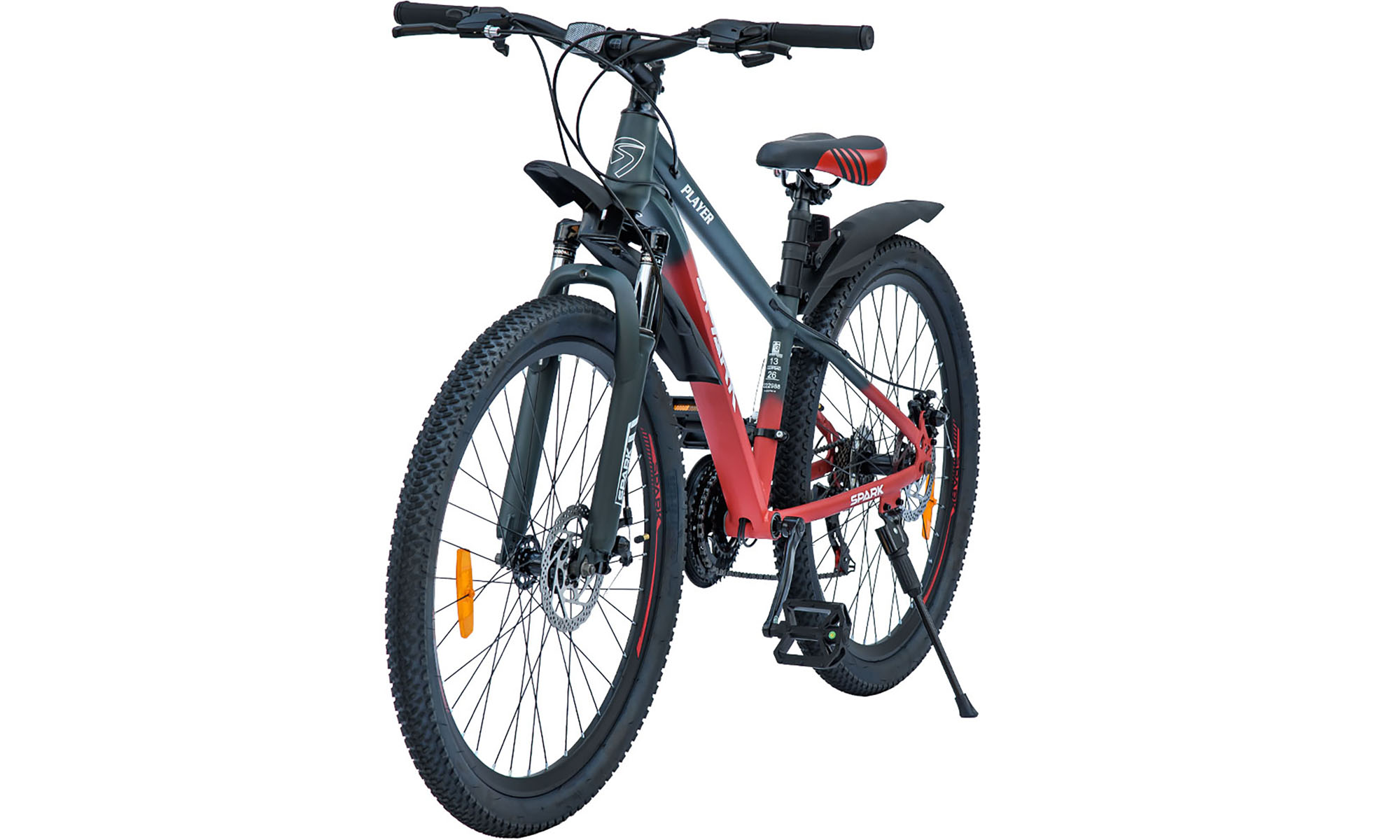 Велосипед SPARK PLAYER 26", размер XS, рама 13", год 2025, серо-красный 2