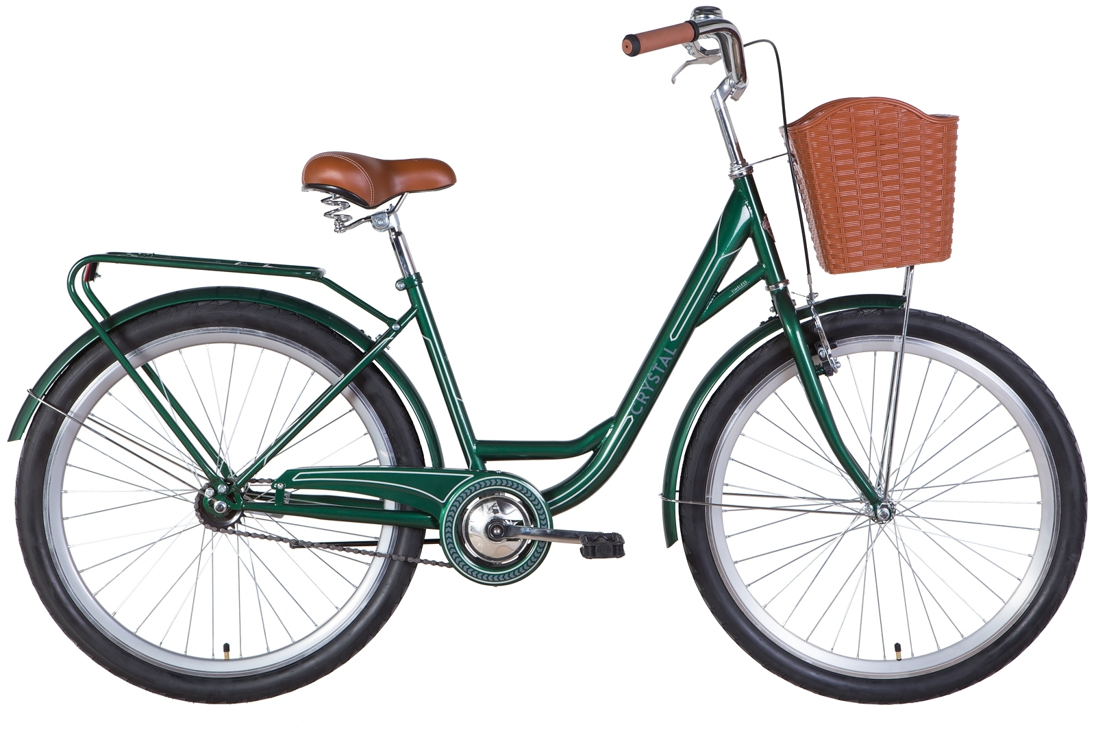 Фотография Велосипед Dorozhnik CRYSTAL 26" размер М рама 17 2022 Зеленый