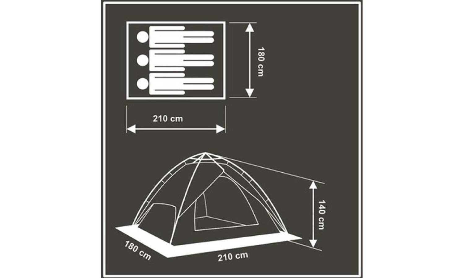 Намет Enero Cool для 3 чоловік, синій із сірим 3