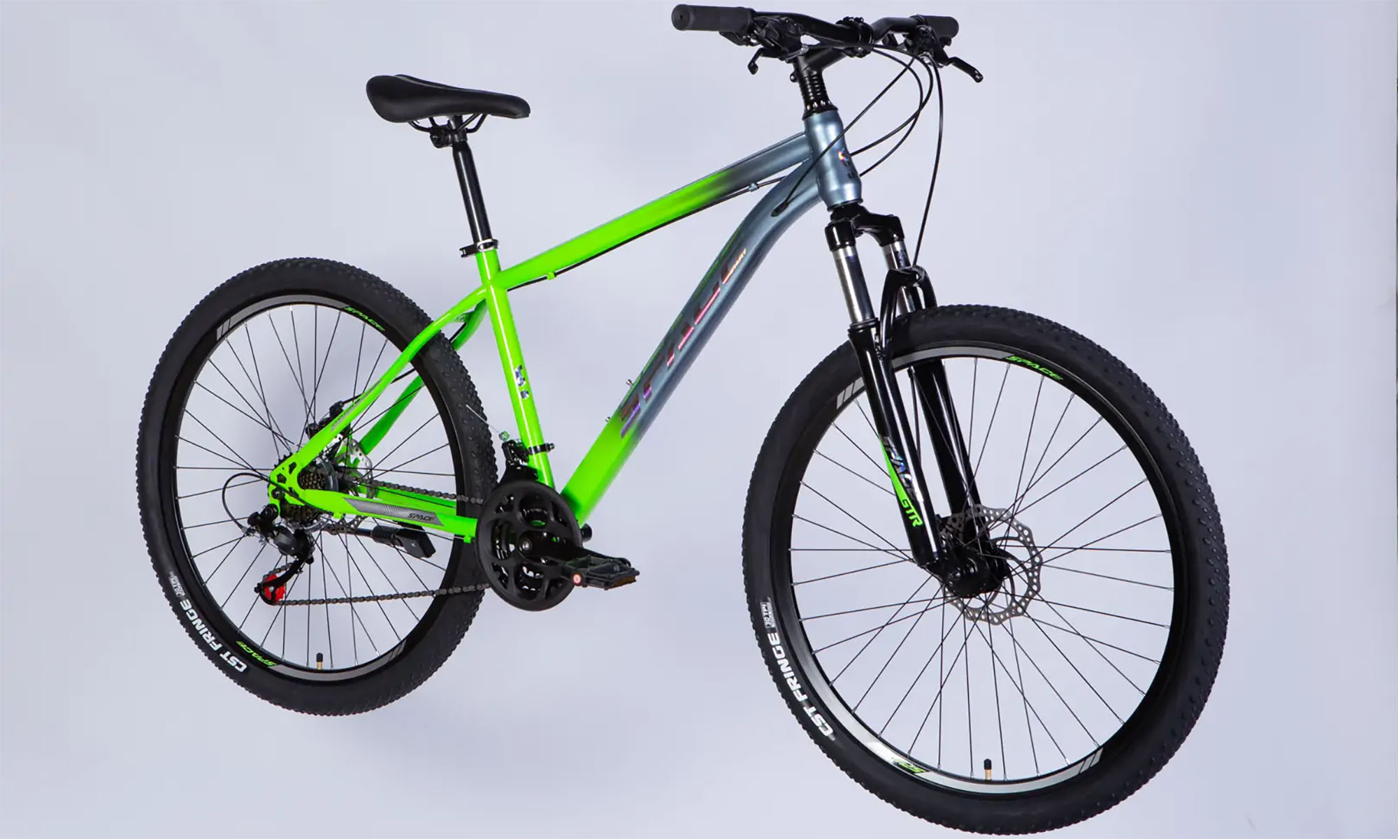 Велосипед SPACE MARS DD FR 27.5", размер M, рама-17", год 2026, зелено-серебристый 4