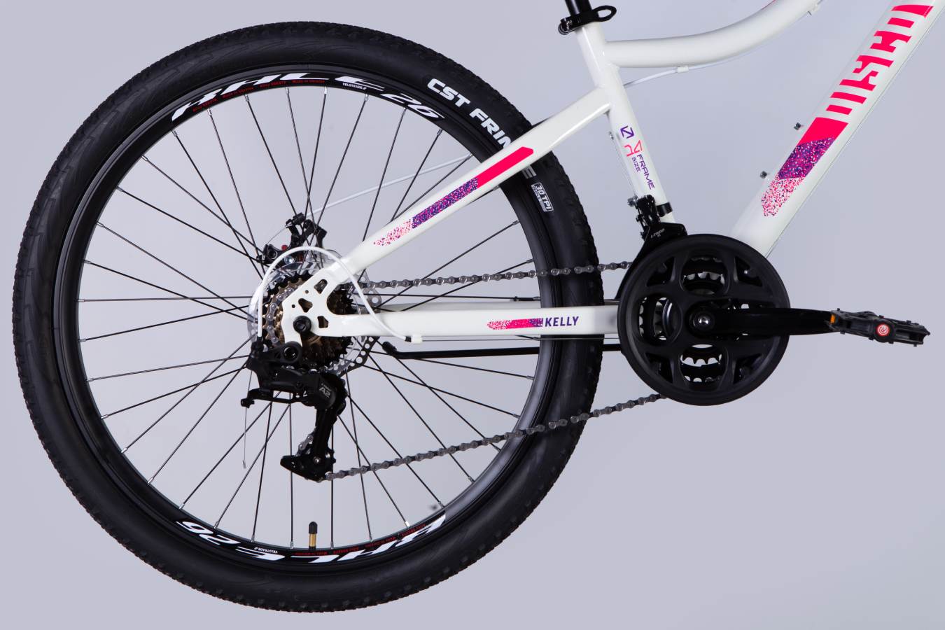 Велосипед Discovery KELLY DD FR 26", размер XS, рама 14", 2025, бело-розовый  6