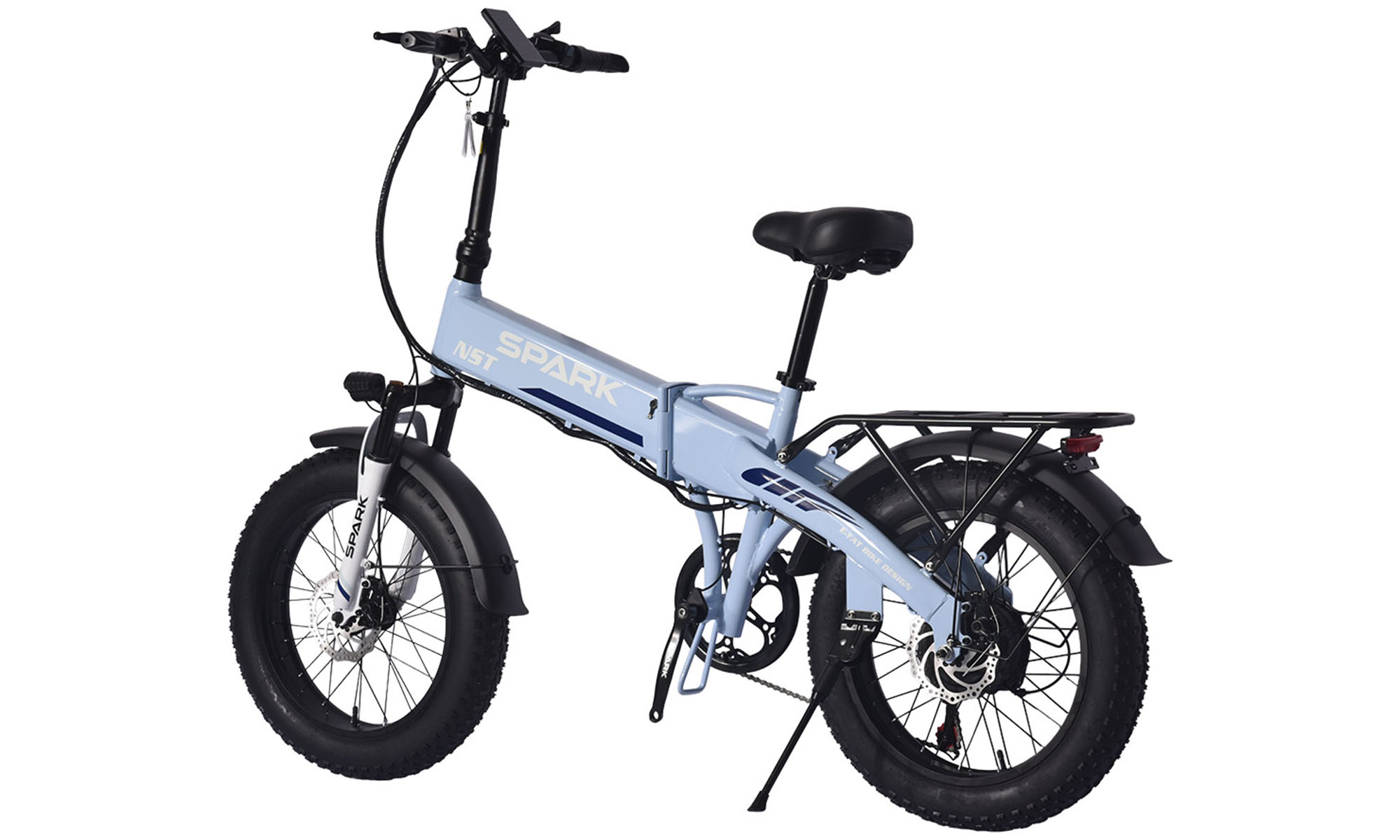 Велосипед с электромотором SPARK NST 20", размер S, рама 16", 48V/500W/17,5Ah Li-ion, Голубой 3