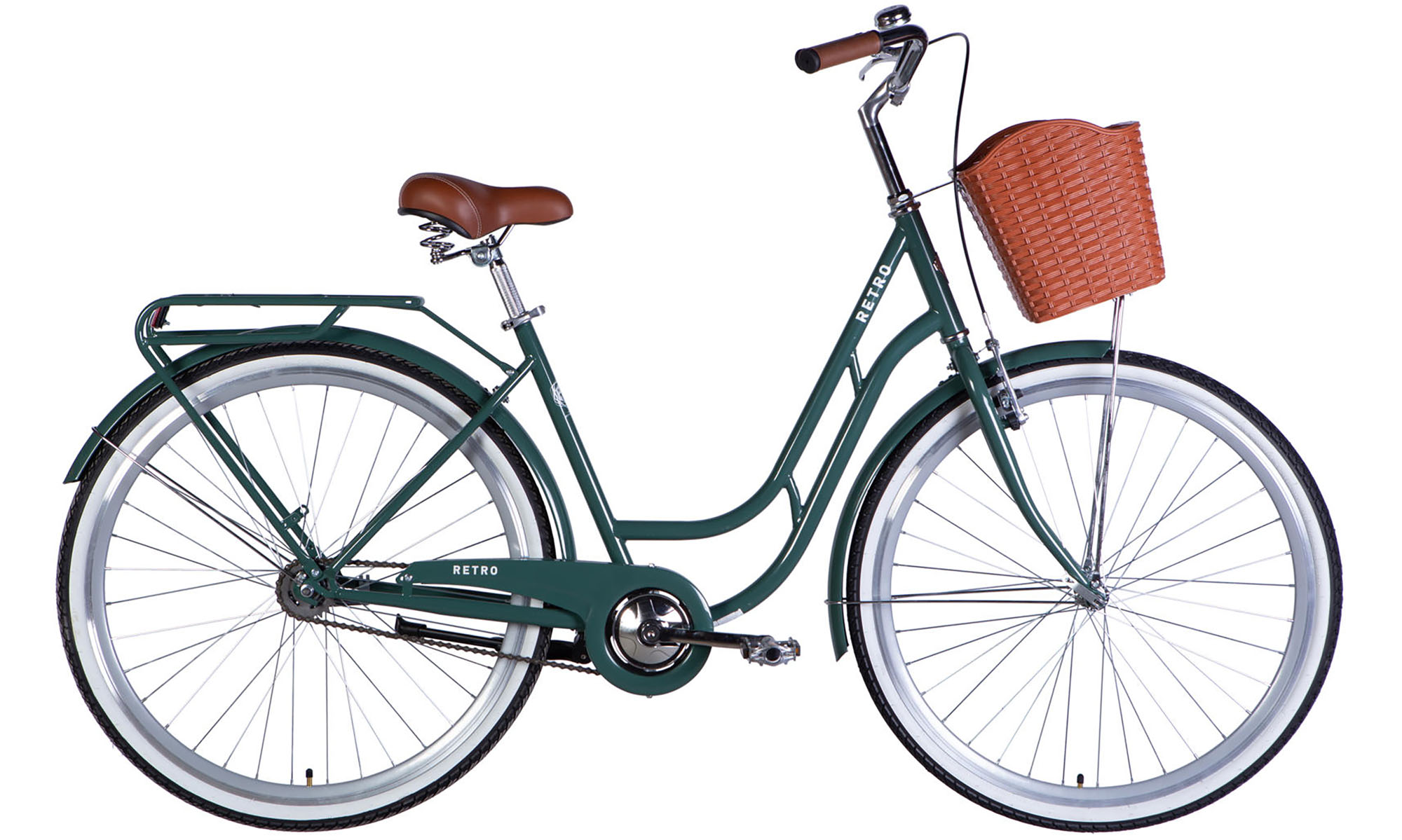 Велосипед Dorozhnik RETRO Velosteel 28", размер L, рама-19", год 2026, зелено-серый 