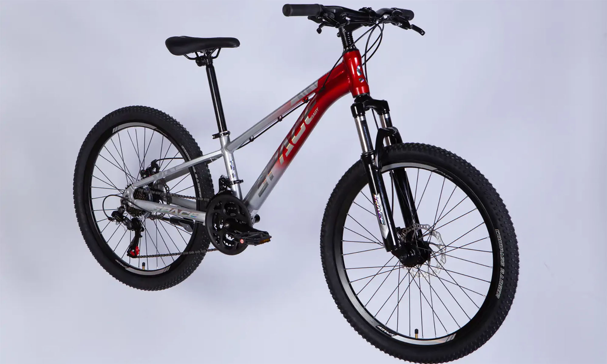 Велосипед SPACE PHAETON DD FR, 24", розмір XXS, рама-11", рік 2026, сріблясто-червоний 2 Велосипед SPACE PHAETON DD FR, 24", розмір XXS, рама-11", рік 2026, сріблясто-червоний 2