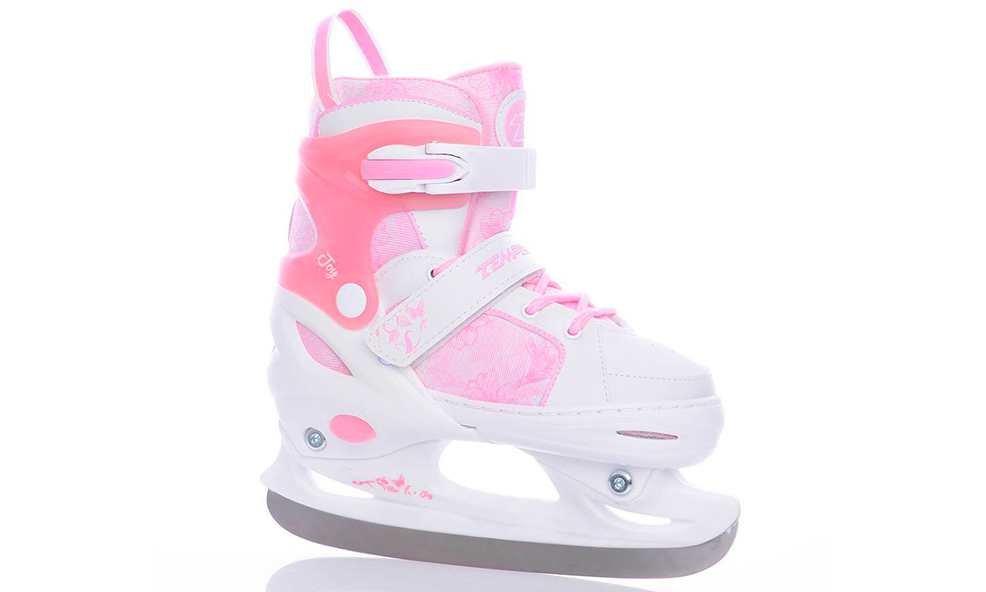 Ледовые коньки раздвижные Tempish JOY ICE GIRL, размер 30-33 Бело-розовый