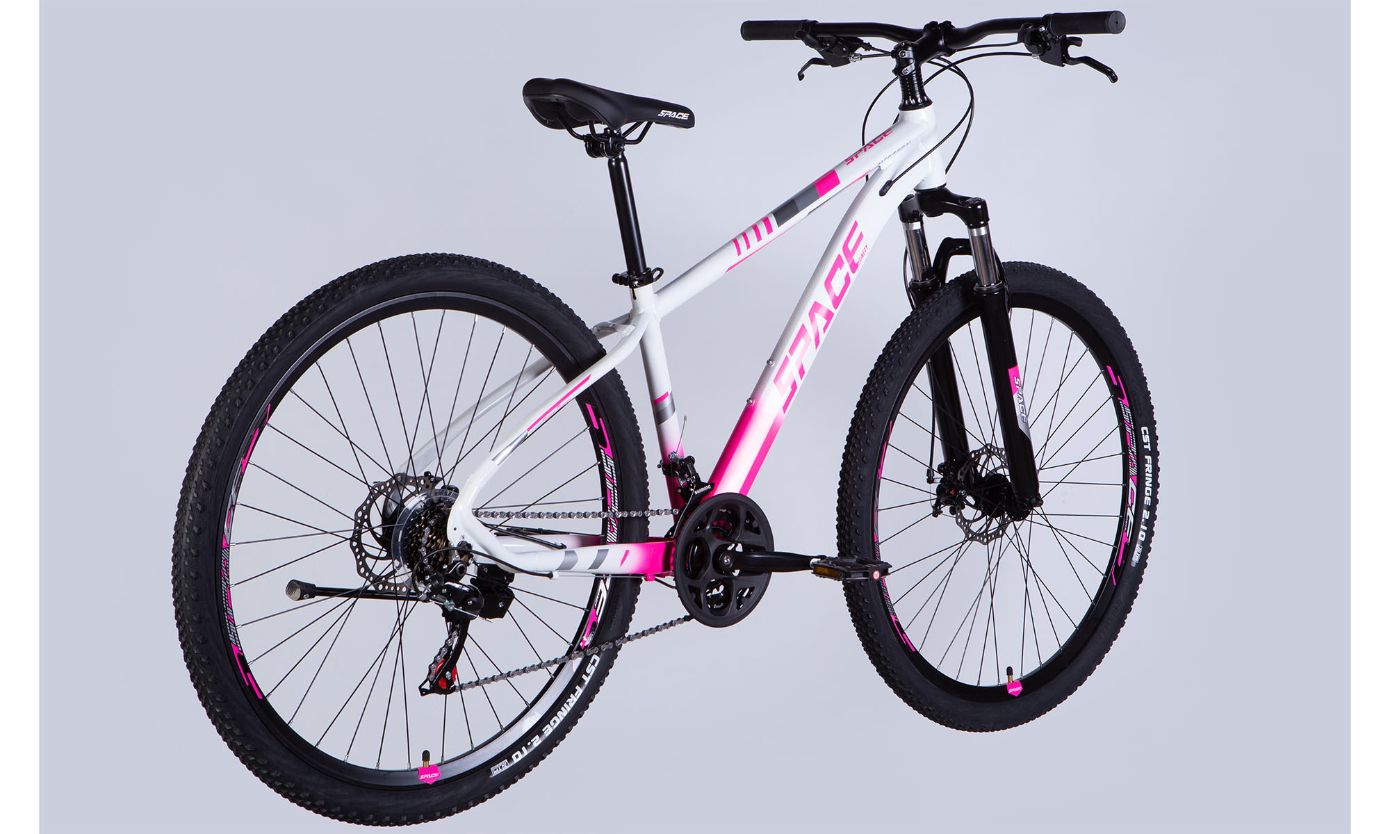 Велосипед SPACE MERCURY DD FR 29", розмір S, рама-16", 2025, біло-рожевий 2