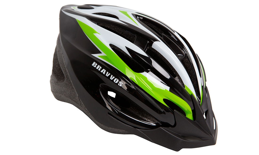 Фотография Шлем велосипедный Bravvos HEL126, размер L (58-61 см) Черно-зеленый