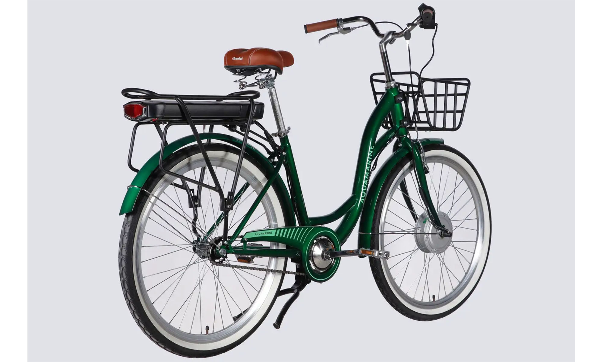 Велосипед з електроприводом Dorozhnik eAQUAMARINE BH 26", розмір M, рама-17", 36B, 13А*г, 500Вт, рік 2026, зелений з кошиком 3