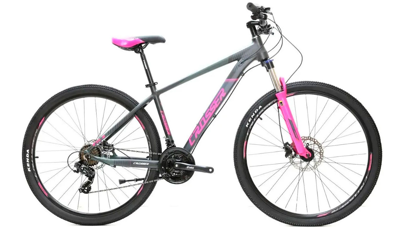 Фотография Велосипед Crosser Shine 075С 26" размер S рама 15,5 2022 Серо-розовый