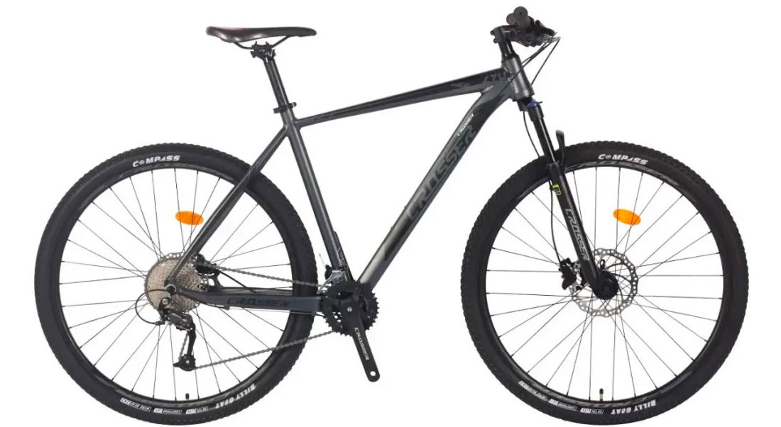 Фотография Велосипед Crosser SOLO 2х9 27,5" размер М рама 18 2021 Серо-черный 