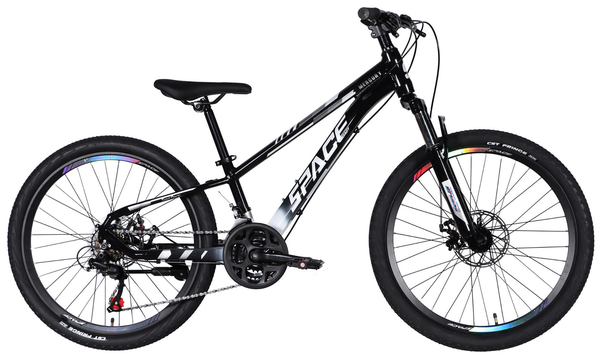 Велосипед SPACE MERCURY DD FR, 24", размер XXS, рама-11", год 2026, черно-белый