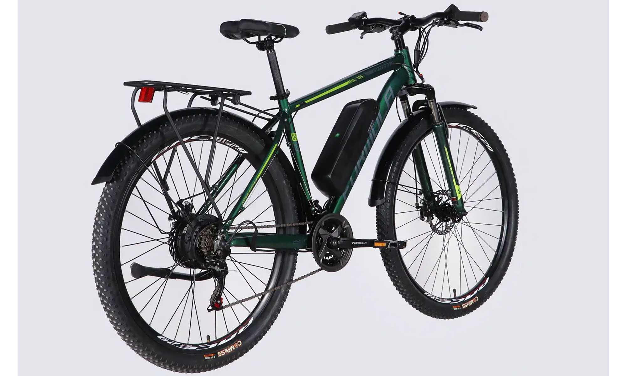 Велосипед с электроприводом Formula eMOTION PLUS DD FR 29", размер L, рама-19", 48B, 15А*ч, 500Вт, год 2026, зелено-серый (матовый) 2