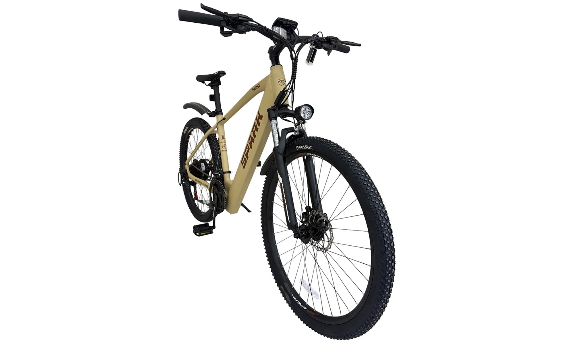 Велосипед з електромотором SPARK E-MTB GHOST 27.5", розмір S, рама 15", 48V/500W/12.8Ah, рік 2026, бежевий (м) 2 Велосипед з електромотором SPARK E-MTB GHOST 27.5", розмір S, рама 15", 48V/500W/12.8Ah, рік 2026, бежевий (м) 2