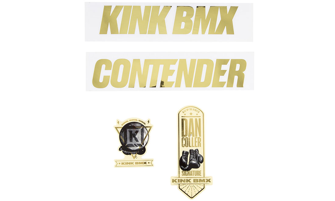 Фотографія Набір наклейок на раму KINK BMX Contender Decal Kit золотисті