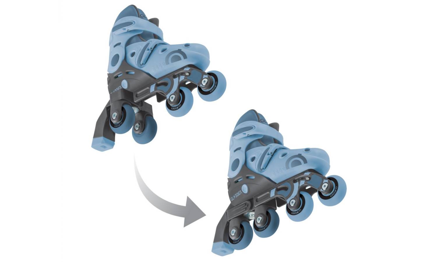 Роликові ковзани Globber 2B1 Сіро-блакитний розмір 26-29 2