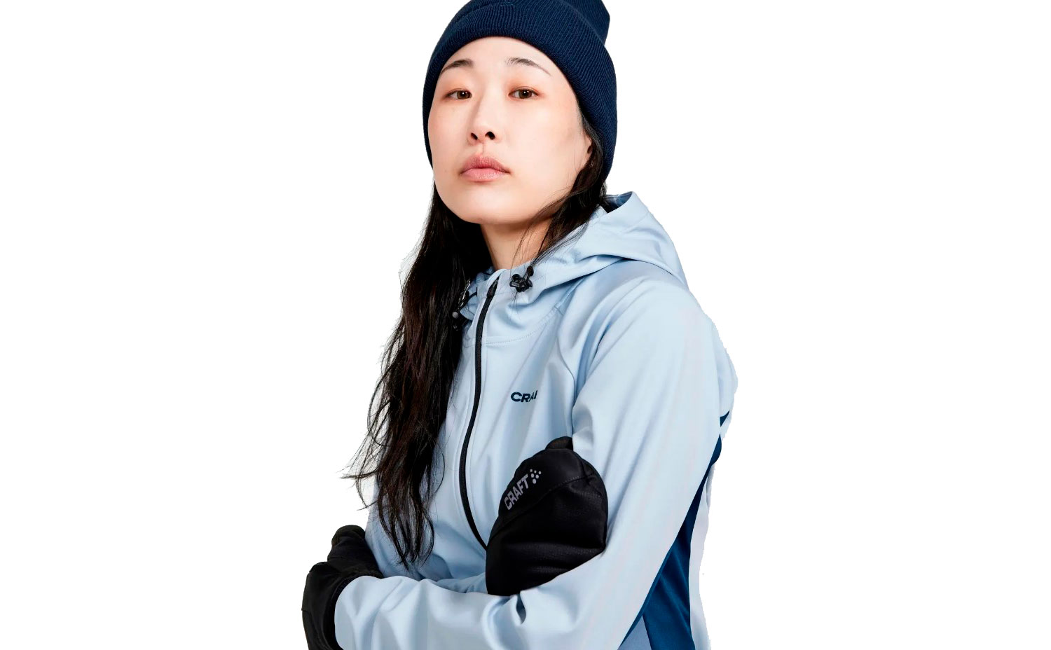 Куртка Craft GLIDE HOOD JKT жіноча, розмір S, сезон AW 22, біло-синій 3