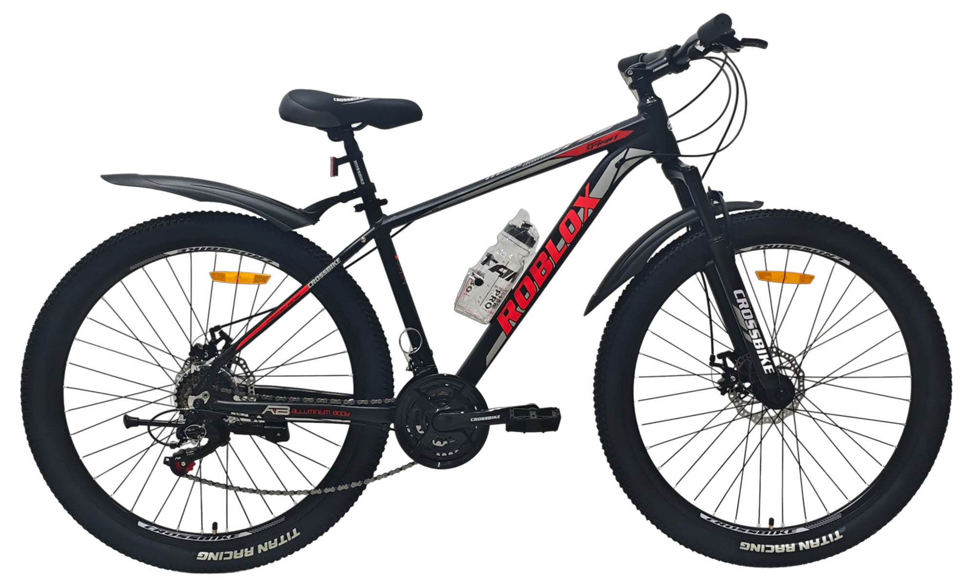 Велосипед CrossBike Roblox 27.5", размер M, рама 17", год 2026, Черный-Красный Велосипед CrossBike Roblox 27.5", размер M, рама 17", год 2026, Черный-Красный