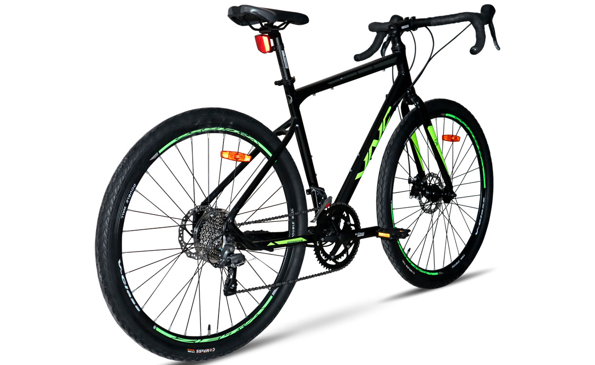 Фотография Велосипед VNC PrimeRacer A5 SH 28" размер L 2023 Черно-зеленый 3