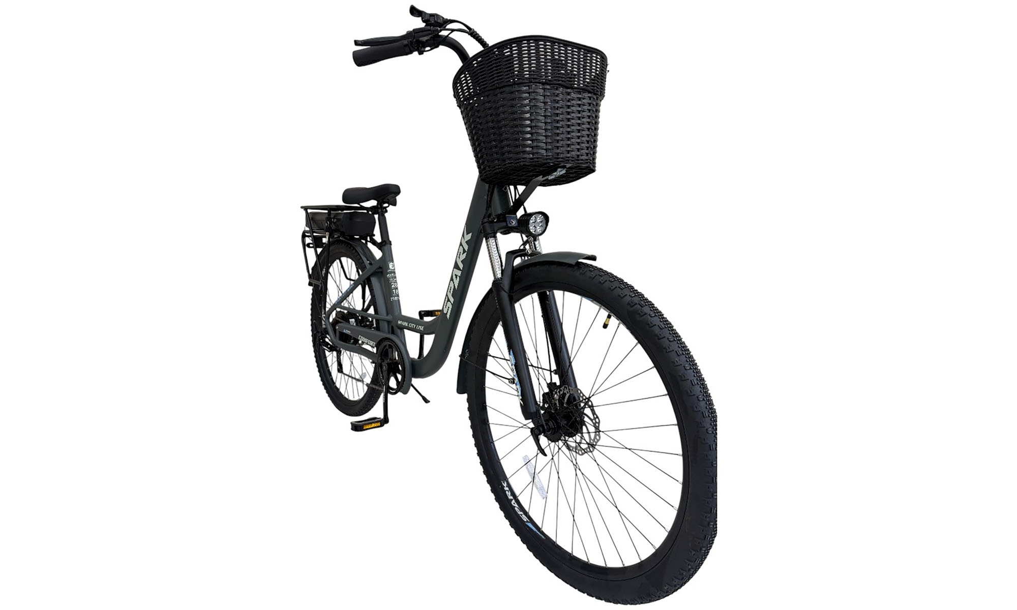 Велосипед с электромотором SPARK E-CITY COMFORT 28", размер M, рама 18", 48V/500W/12,8Ah, год 2026, темно-серый 2