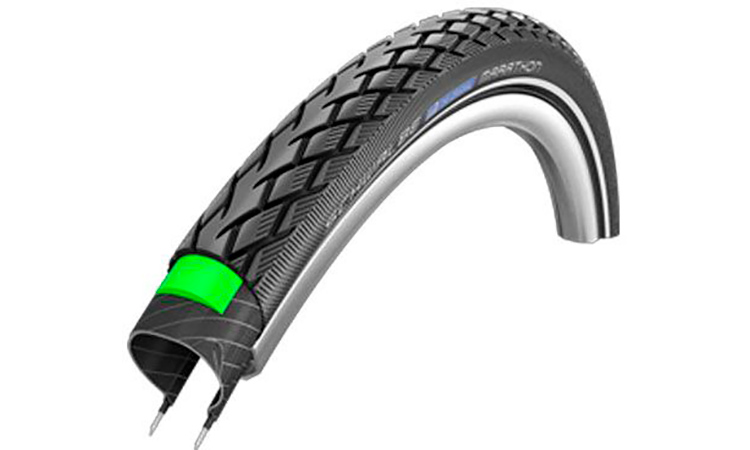 Фотография Покрышка 26x1.75 (47-559) Schwalbe MARATHON HS420 Green Guard B+RT EC, 67EPI 31B black