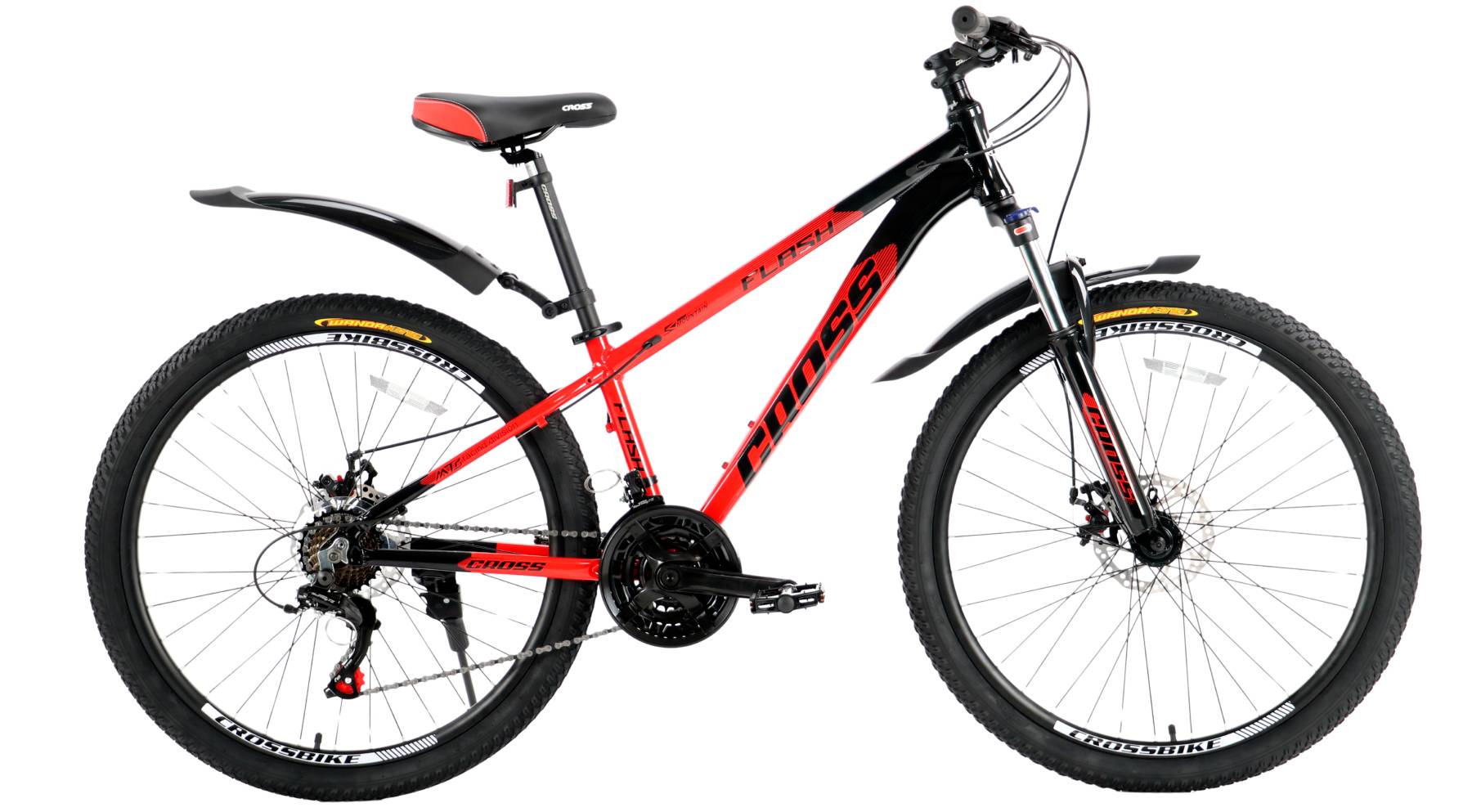 Фотографія Велосипед Cross Flash 26", розмір XS рама 13" (2024), Червоно-чорний