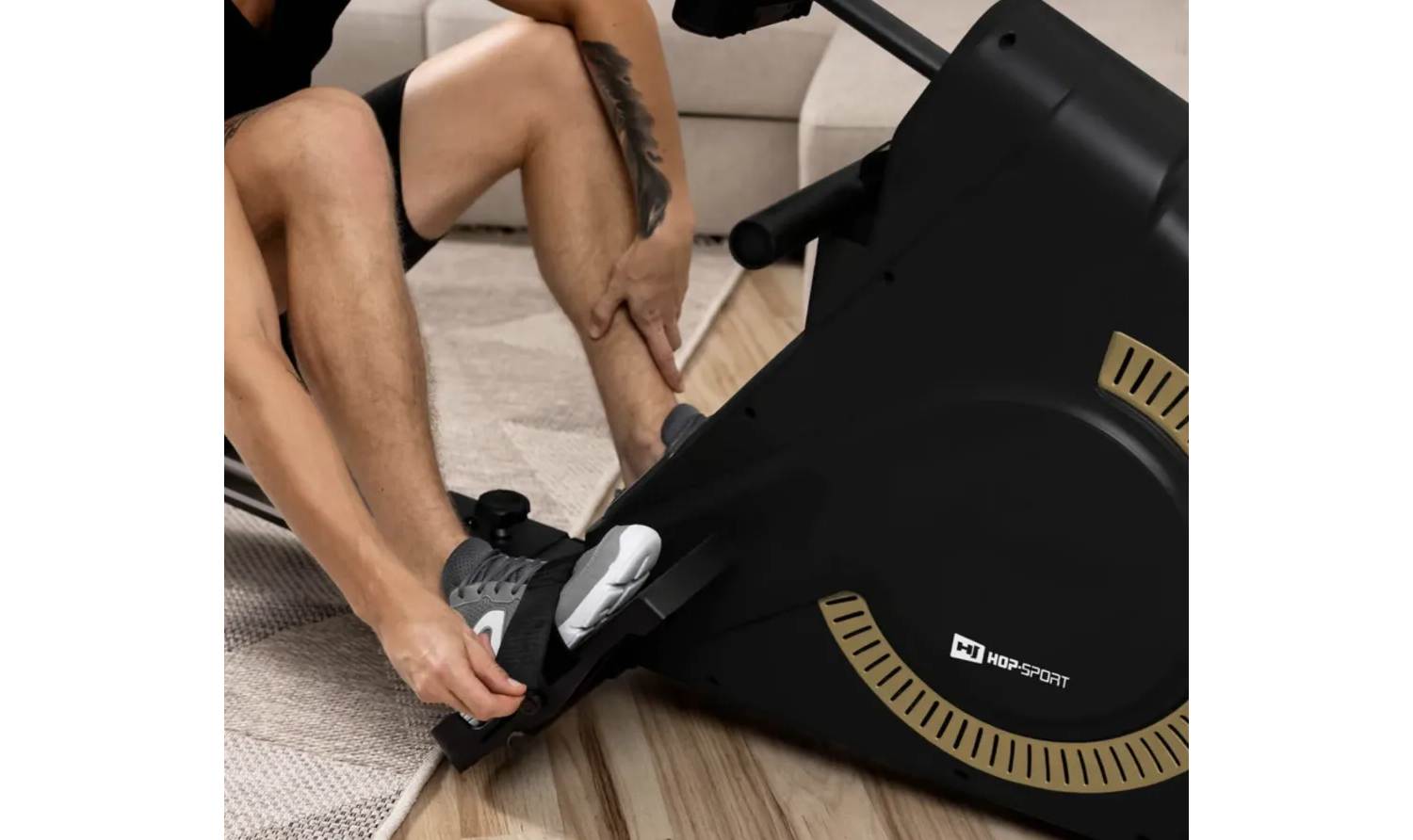 Гребной тренажер Hop-Sport HS-095R Spike золотой 5