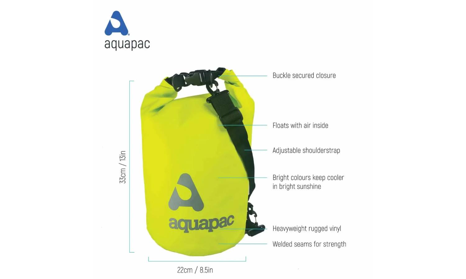 Гермомішок AQUAPAC з ремнем через плече Trailproof Drybag - 15L (acid green) w/strap зелений 2 Гермомішок AQUAPAC з ремнем через плече Trailproof Drybag - 15L (acid green) w/strap зелений 2