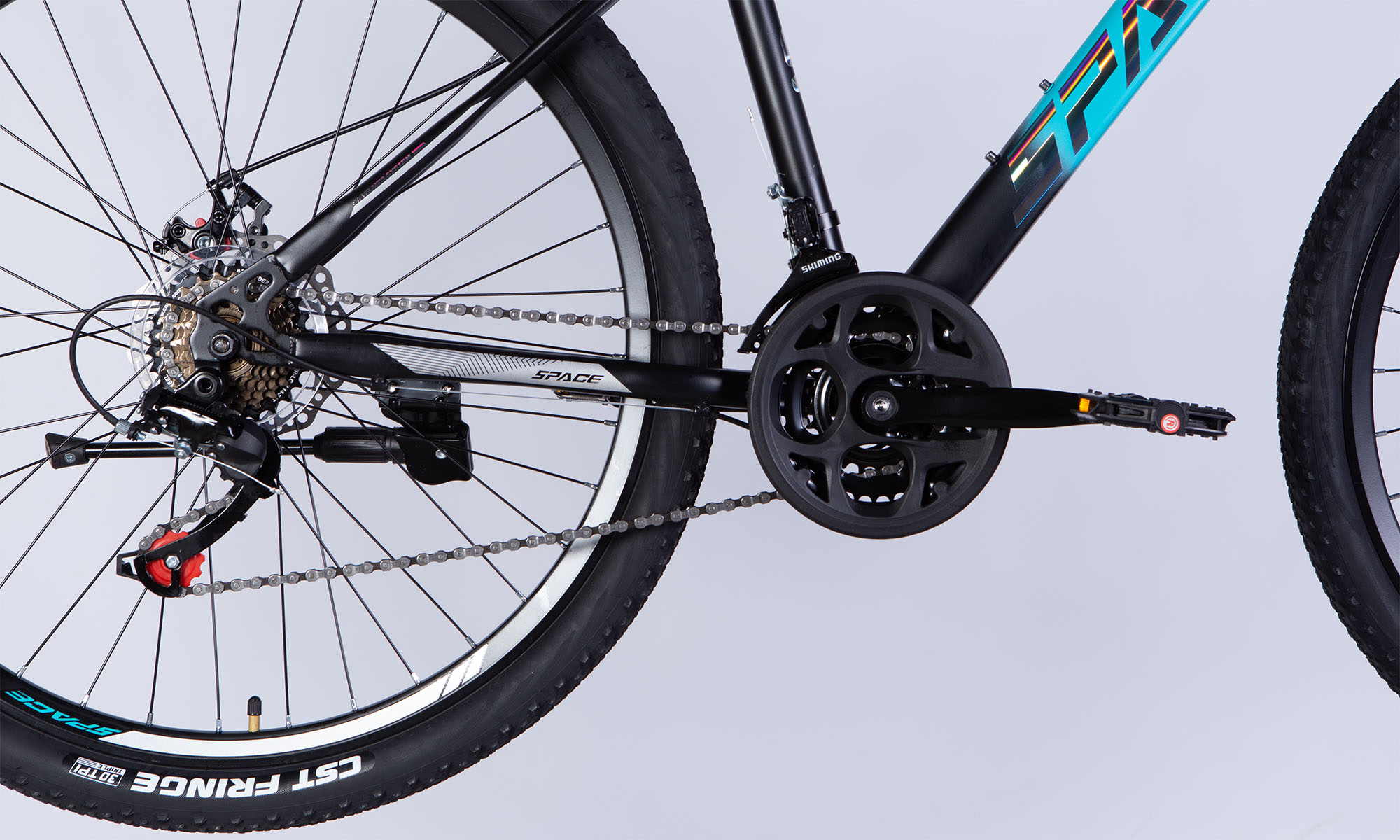 Велосипед SPACE MARS DD FR 27.5", ST, розмір M, рама 17", 2025, бірюзово-чорний (матовий) 3