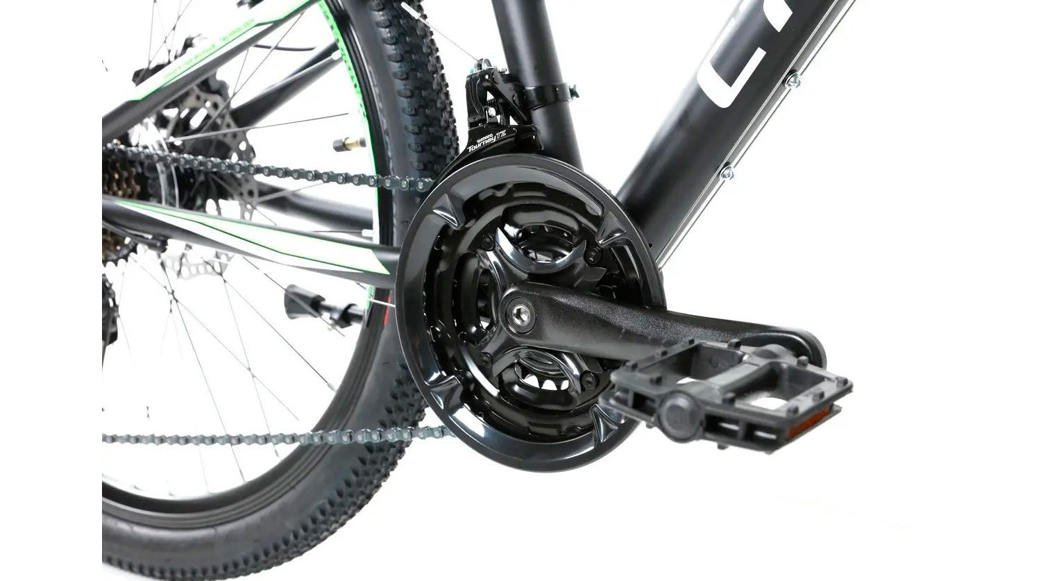 Фотографія Велосипед Crosser Levin 26" розмір XS рама 14 2021 Чорно-зелений 3