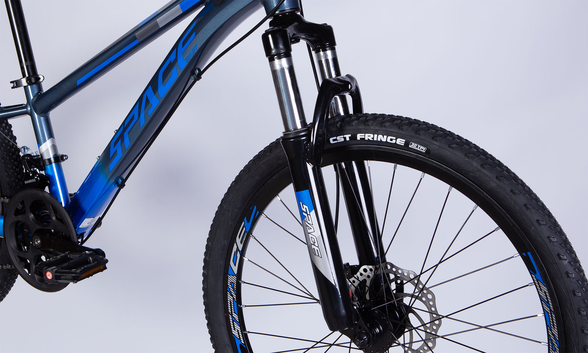 Велосипед SPACE MERCURY DD FR, 24", размер XXS, рама-11", год 2026, серо-синий 5