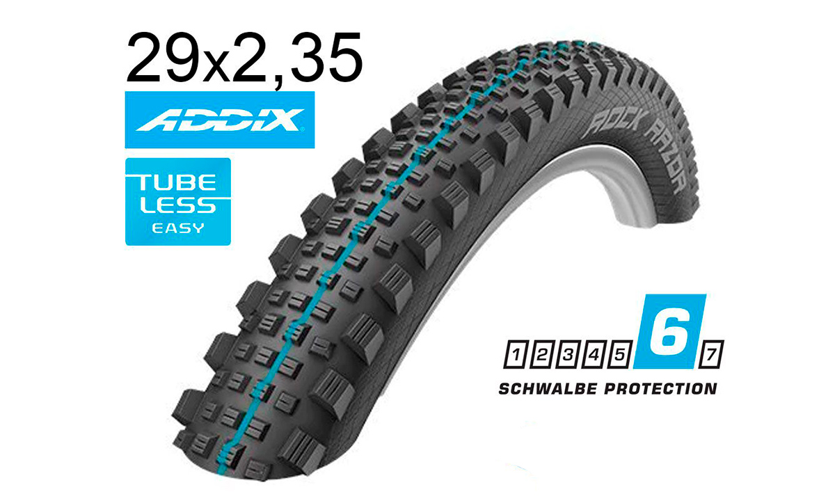 Фотографія Покришка Schwalbe 29x2.35 (60-622) ROCK RAZOR SnakeSkin, TL-Easy, Evolutoin Folding B/B-SK HS452 Addix Spgrip 67EPI EK black