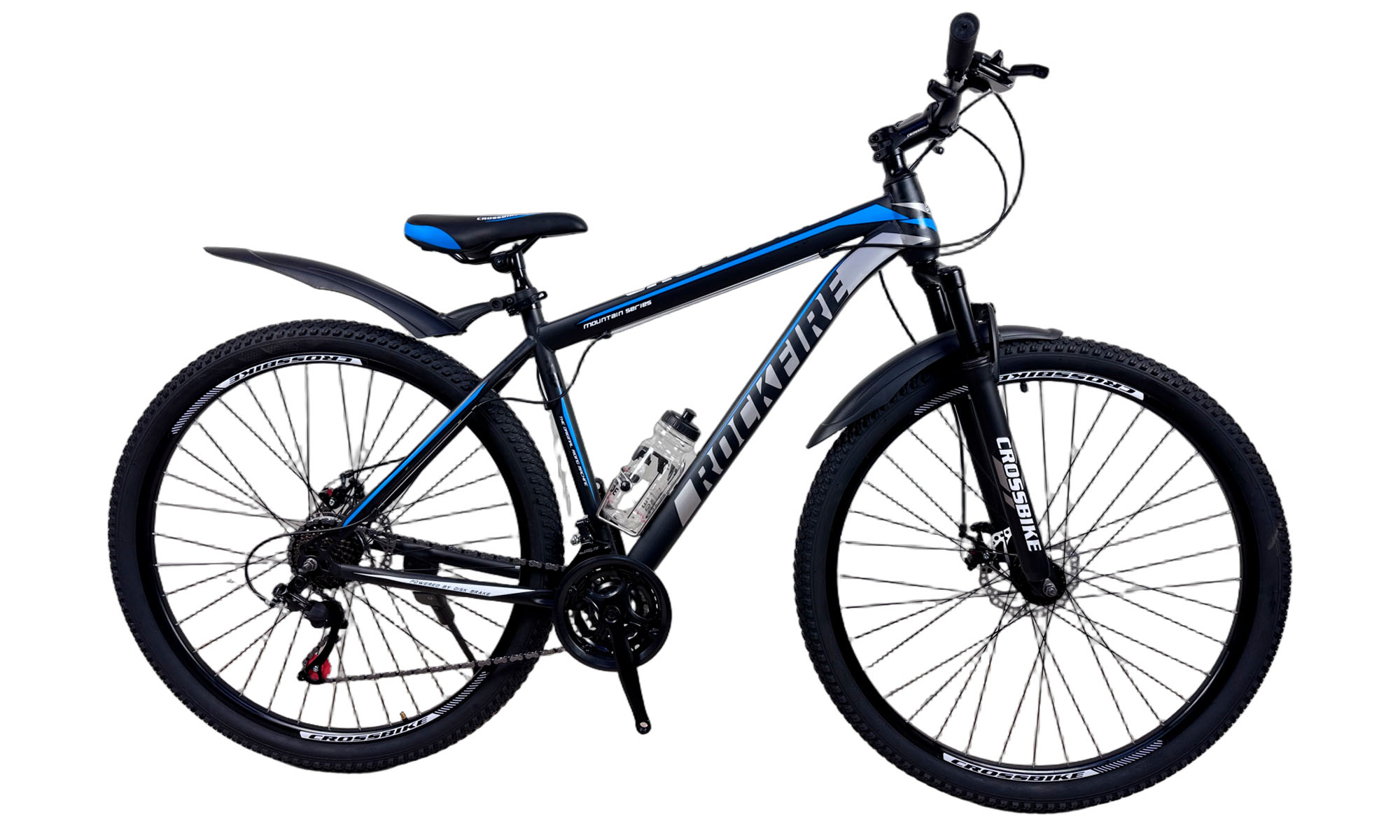 Велосипед CrossBike Rockfire 29", размер L, рама 19", год 2026, Черный-Синий Велосипед CrossBike Rockfire 29", размер L, рама 19", год 2026, Черный-Синий