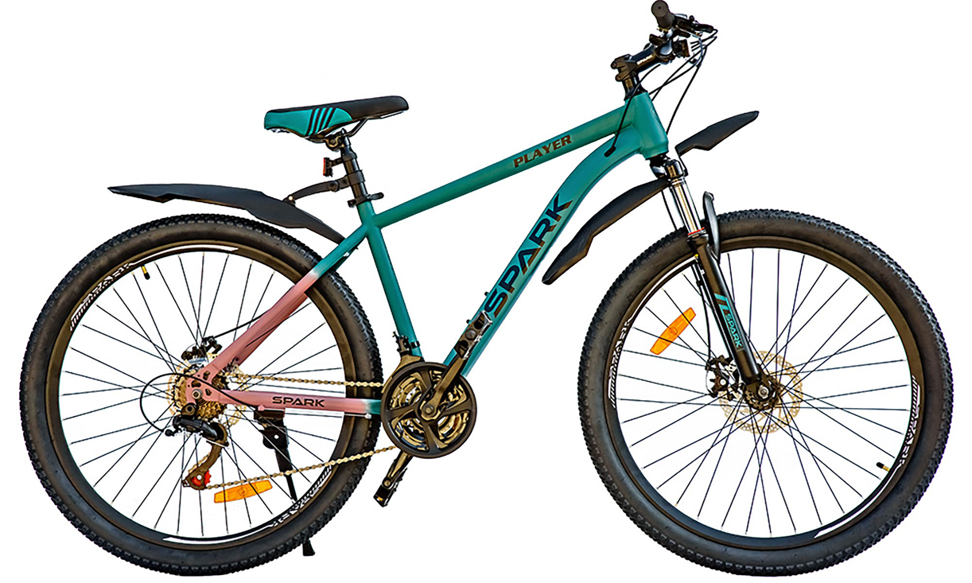 Велосипед SPARK PLAYER 27,5", размер M, рама - 17", год 2025, бирюзово-розовый 