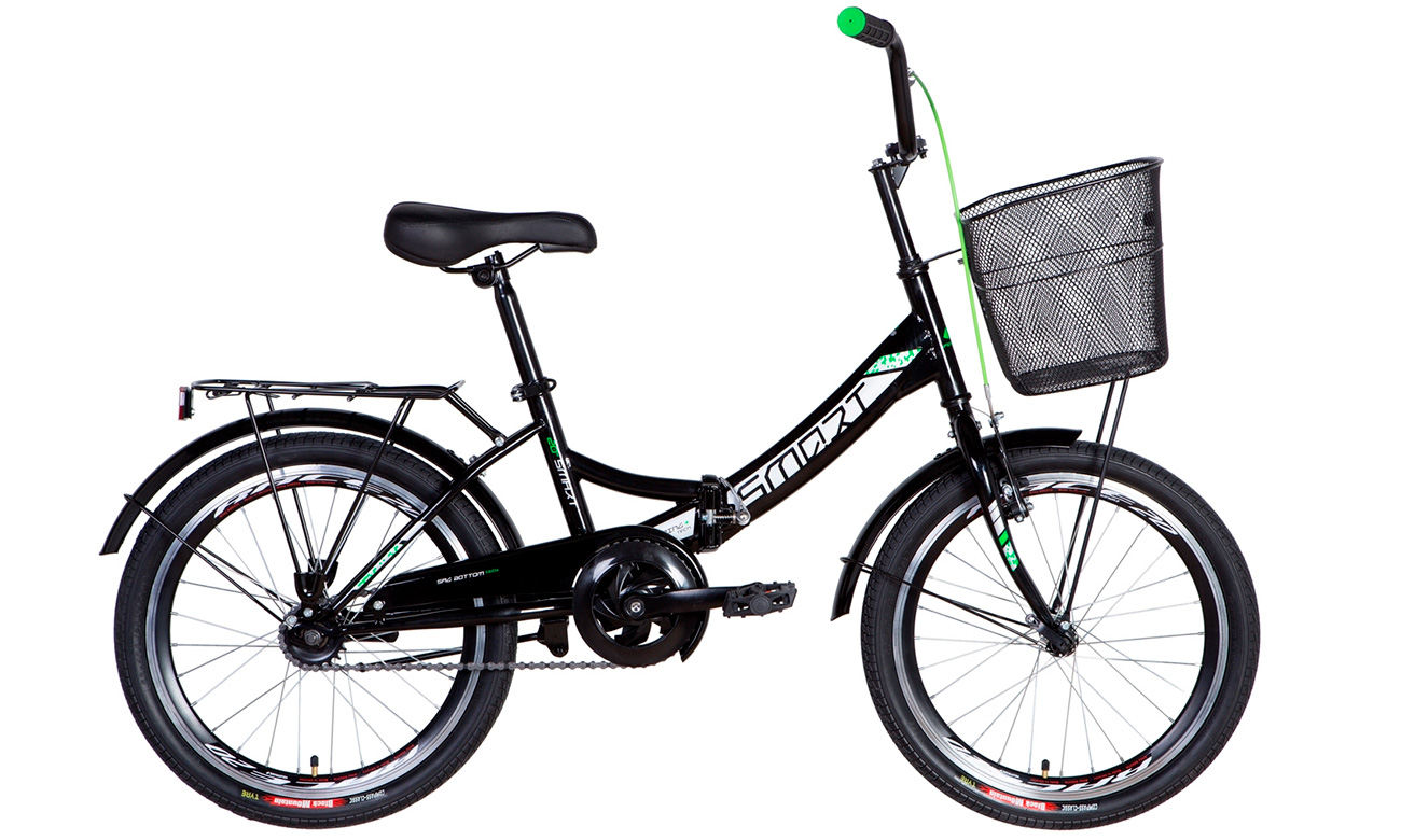 Фотографія Велосипед Formula SMART Vbr з кошиком 20" (2021) 2021 Чорно-зелений