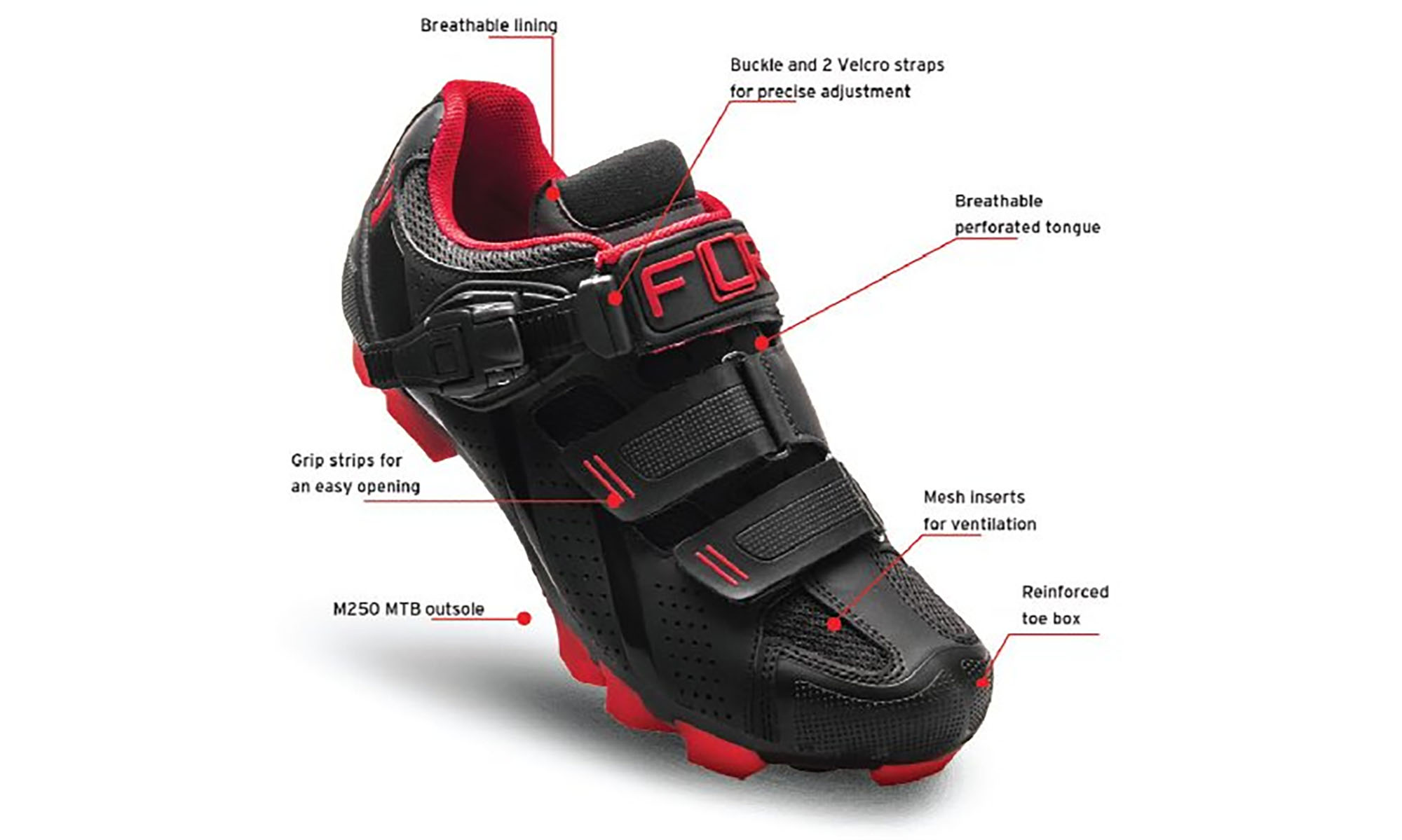 Велосипедные туфли МТБ FLR F-65 черный/розовый, размер 36 3 Велосипедные туфли МТБ FLR F-65 черный/розовый, размер 36 3