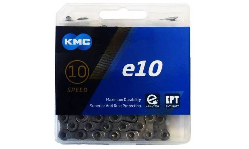 Цепь KMC e10 EPT, 10 скоростей, 136 звеньев + замок, серебристый 