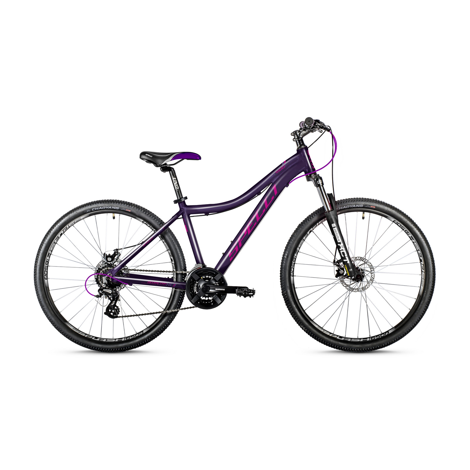 Фотография Велосипед Spelli SX-4500 27,5" размер S рама 16" (2023), Фиолетово-розовый