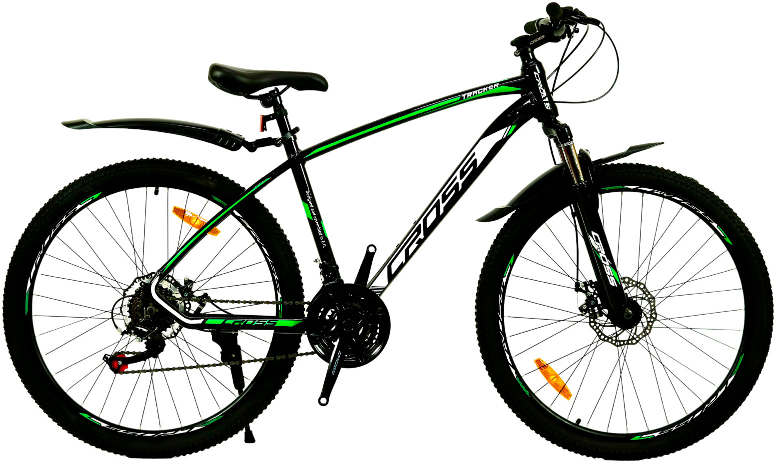 Фотографія Велосипед CROSS Tracker 26" розмір М рама 17 2022 Чорний-Зелений 