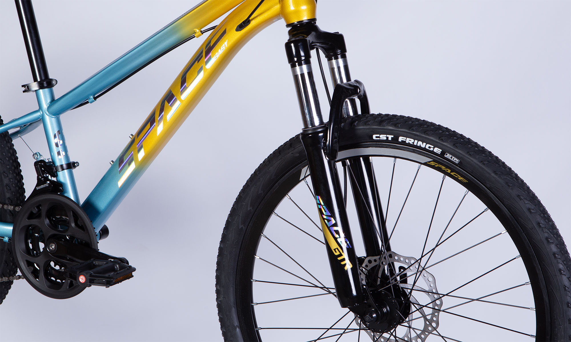 Велосипед SPACE MARS DD FR 24", розмір XXS рама-11", рік 2026, золотисто-чорний 4