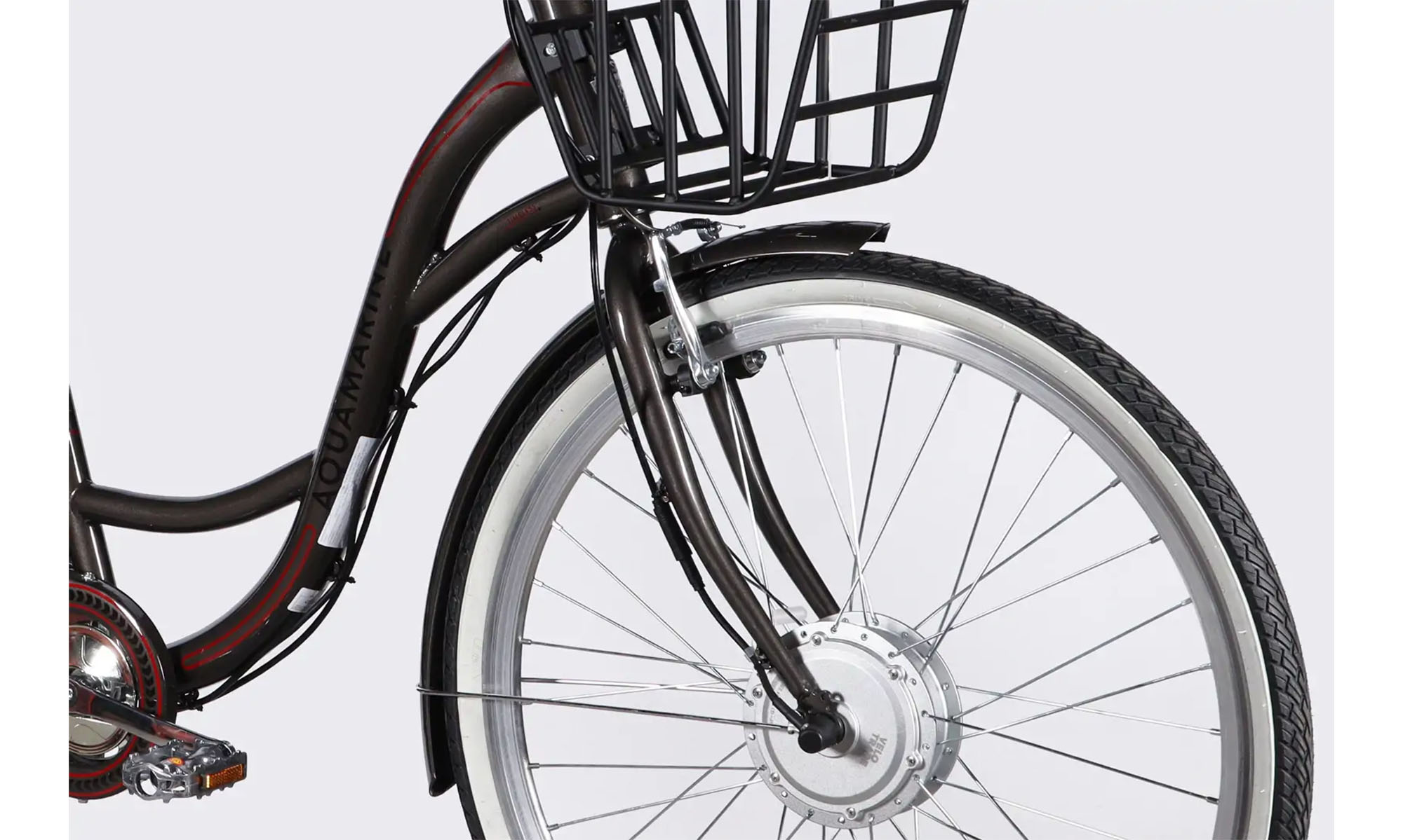 Велосипед с электроприводом Dorozhnik eAQUAMARINE BH 28", размер L, рама-19", 36B, 13А*ч, 500Вт, год 2026, серый с корзиной 4