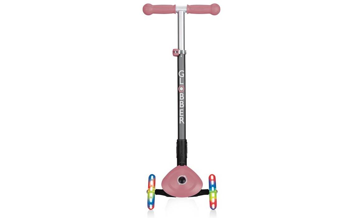 Самокат GLOBBER PRIMO FOLDABLE LIGHTS, пастельно-розовый, колёса с подсветкой, 3+ 2
